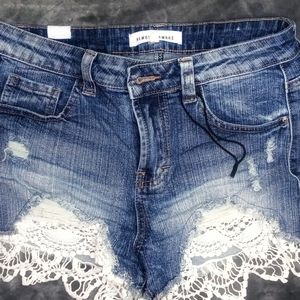 Almost Famous Jean Shorts Size 7 w/ detailing